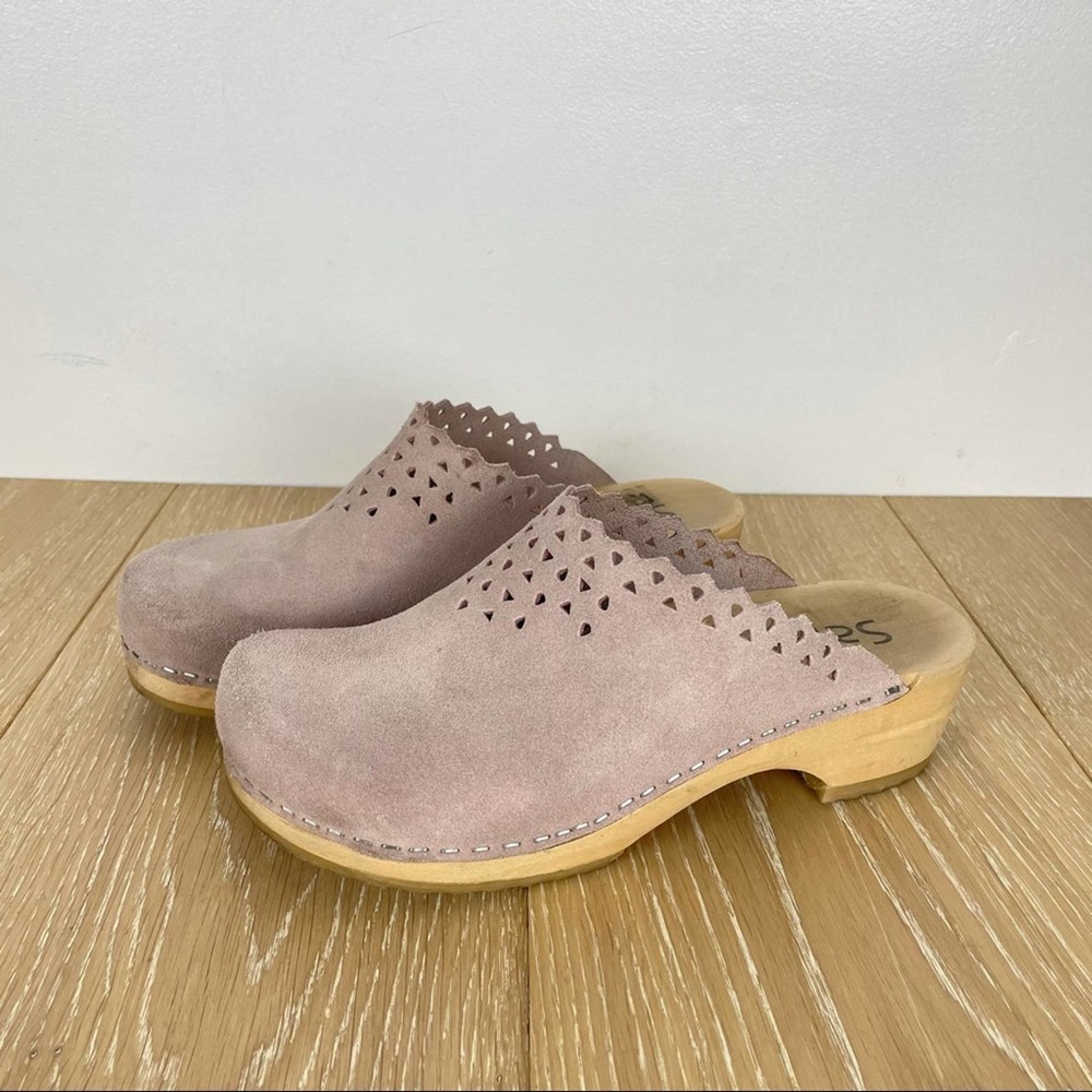 Sanita | Suede Wooden Clogs Light Pink